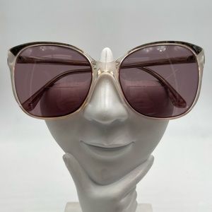 Vintage Nine To Five Gray Translucent Oval Sunglasses Frames
